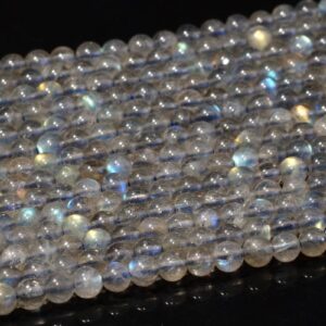 2-3MM Gray Labradorite Beads Grade AAA Genuine Natural Gemstone Full Strand Round Loose Beads 15.5" BULK LOT 1,3,5,10 and 50 (102055-450)