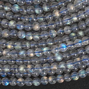 3-4MM Gray Labradorite Beads Grade AAA Genuine Natural Gemstone Round Loose Beads 15" / 7.5" Bulk Lot Options (120186)
