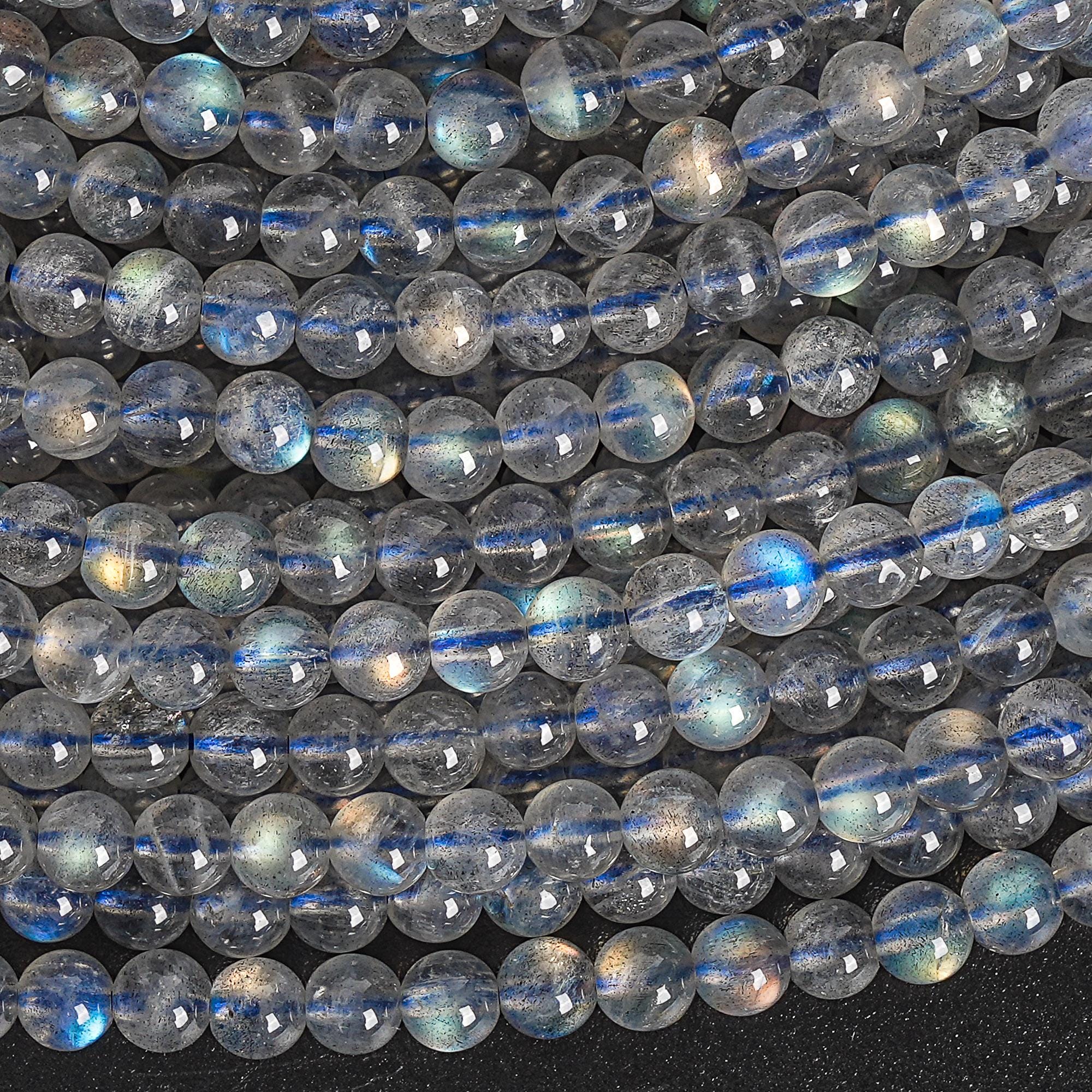 3-4mm Gray Labradorite Beads Grade Aaa Genuine Natural Gemstone Round Loose Beads 15" / 7.5" Bulk Lot Options (120186)