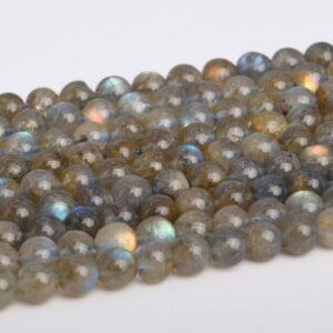 5-6MM Gray Labradorite Beads Grade AA Genuine Natural Gemstone Full Strand Round Loose Beads 15" BULK LOT 1,3,5,10 and 50 (103722-999)