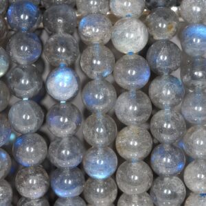 7-8mm Blue Labradorite Gemstone Blue Grade AAA Round Loose Beads 7 inch Half Strand BULK LOT 1,2,6,12 and 50 (80003140-275)