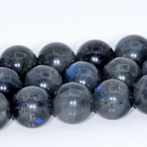 7-8MM Deep Gray Labradorite Beads Madagascar Grade A Genuine Natural Gemstone Round Loose Beads 15.5" / 7.5" Bulk Lot Options (107917)