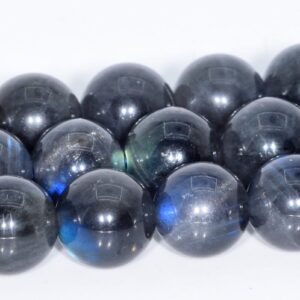 8MM Dark Gray Labradorite Beads Madagascar Grade AA Genuine Natural Gemstone Round Loose Beads 15" / 7.5" Bulk Lot Options (107927)