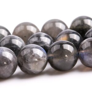 8MM Deep Gray Labradorite Beads Madagascar Grade A+ Genuine Natural Gemstone Full Strand Round Loose Beads 15" (117982-3994)