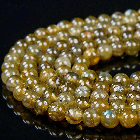Natural Yellow Labradorite Gemstone Round 4mm 5mm Loose Beads 15 Inch Full Strand Bulk Lot 1,2,6,12 And 50 (d330)