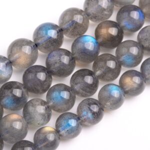 Translucent Deep Gray Labradorite Beads Genuine Natural Grade AAA Gemstone Round Loose Beads 6MM 8MM 10MM 12MM Bulk Lot Options