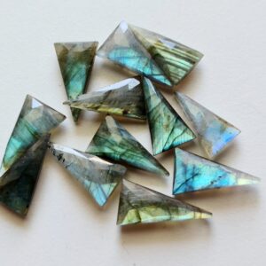 22-24mm Labradorite Fancy Shape, 5 Pcs Rare Labradorite Long Fancy Triangle Natural Labradorite Both Side Faceted Loose Gemstone - Asg24