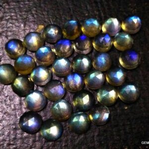 5 Aaa Labradorite Rosecut Gemstones: Gray Round Loose Stones (8mm)