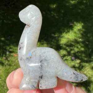 Crystal Dinosaur Figurine, Labradorite Dino, Brontosaurus, Small Dinosaur Carving, Home Decor, Adult Dino Decor, Gift For Kids, Boy Girl #1