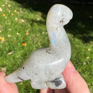 Crystal Dinosaur Figurine, Labradorite Dino, Brontosaurus, Small Dinosaur Carving, Home Decor, Adult Dino Decor, Gift For Kids, Boy Girl #3