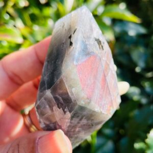 Flashy Purple Labradorite Crystal Palm Stone (97.6g)