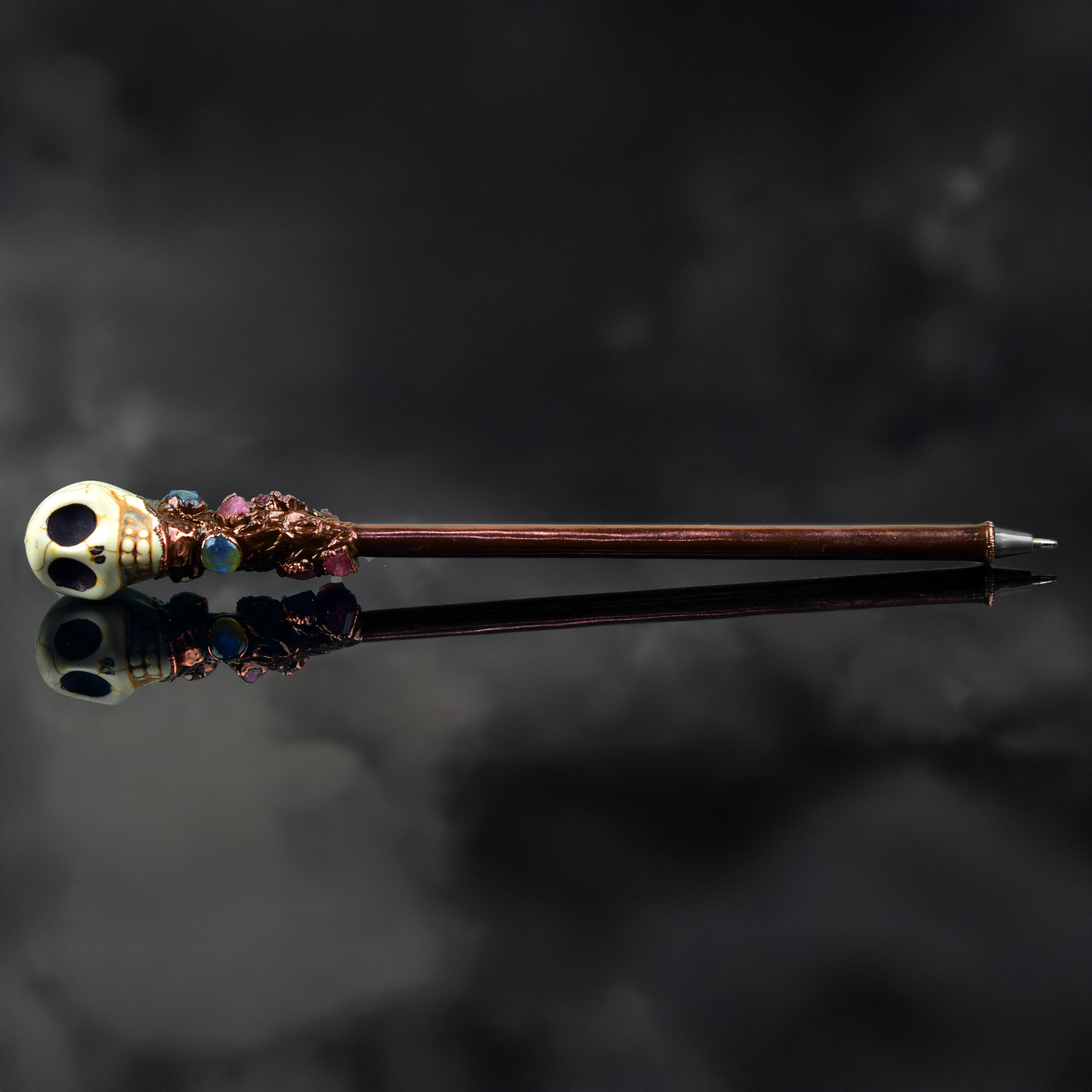 Horror Christam Skull Head Pen Labradorite Pen Gemstone Pen Luxury Pen Antique Pen Refillable Pens Ball Pens Skull Head Pen