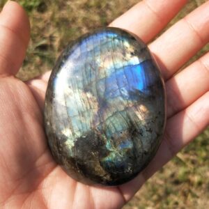 Labradorite Large Flashy Palm Stone - Healing Crystals