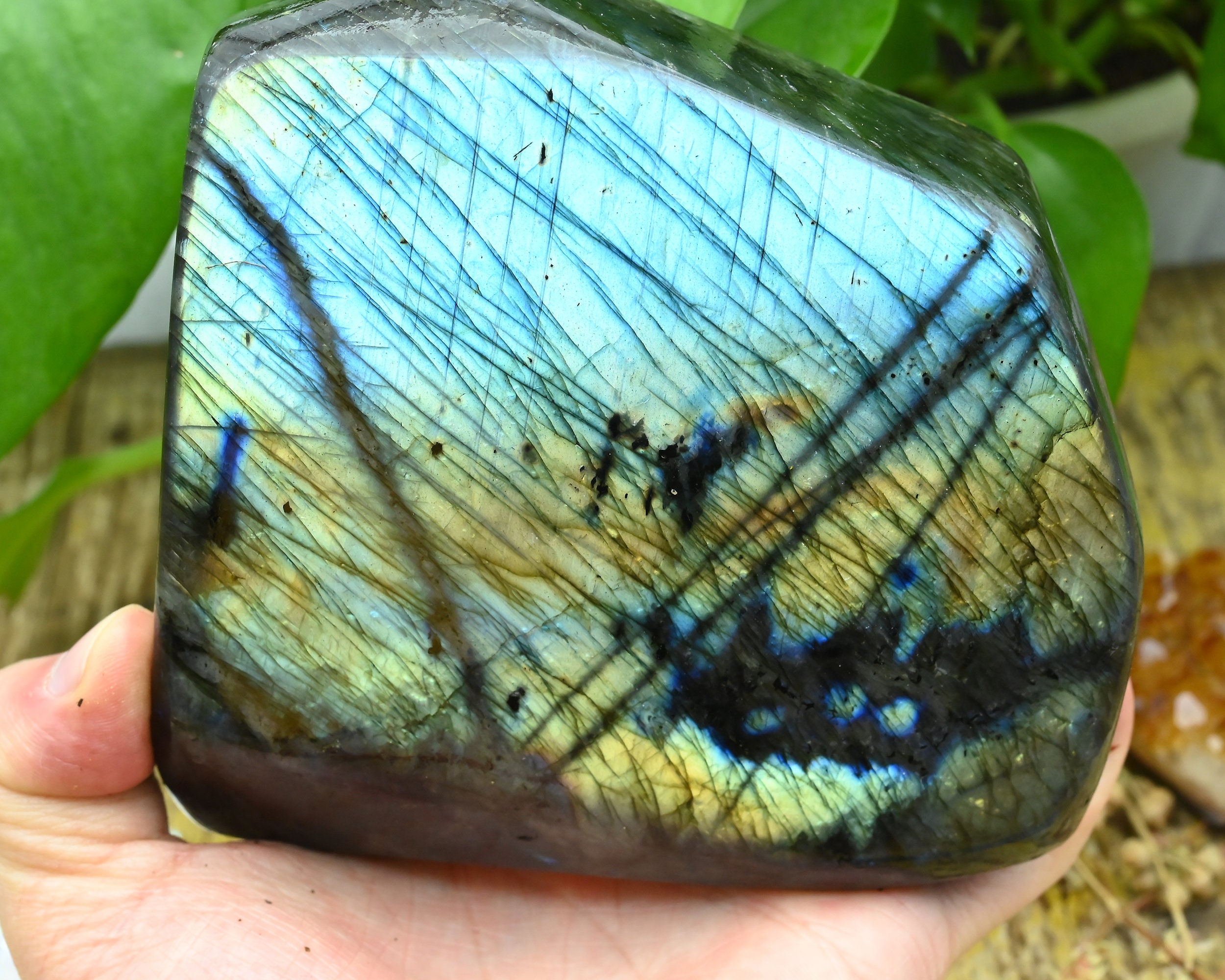 Large Labradorite Freeform,large Self Standing Labradorite Statue,desk/room Decor,healing Decor.flashy Labradorite Decor.weight 3.15lbs.#3