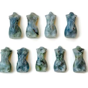 Mini Labradorite Goddess Stone: Feminine Crystal Carving (35-55mm)