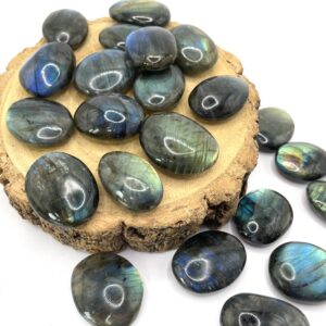 Labradorite Mini Pebble Palm Smoothstone Worry Stone Amulet Blue Or Green Flash