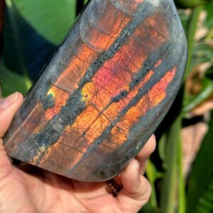 Pink And Gold Sunset Flash Labradorite Free Form: Healing Stone, 2lb 2oz