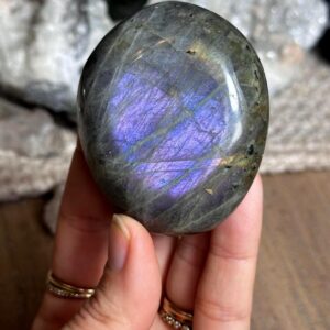 Purple And Pink Flash Labradorite Palm Stone