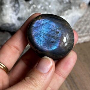Purple And Pink Flash Labradorite Palm Stone