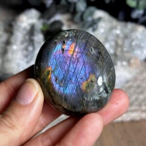 Purple And Pink Flash Labradorite Palm Stone