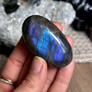 Purple And Pink Flash Labradorite Palm Stone