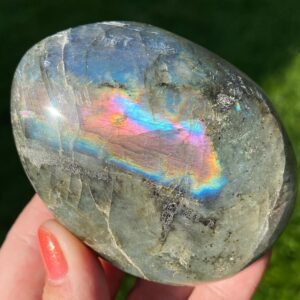 Rainbow Labradorite Palm Stone #1 Pink Blue Flashy Labradorite, Gift For Sagittarius, Crystal For Leo, Scorpio, Third Eye Chakra, Gem Decor