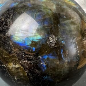 Labradorite Sphere With Wood Stand - The Stone For Protection And Intuition