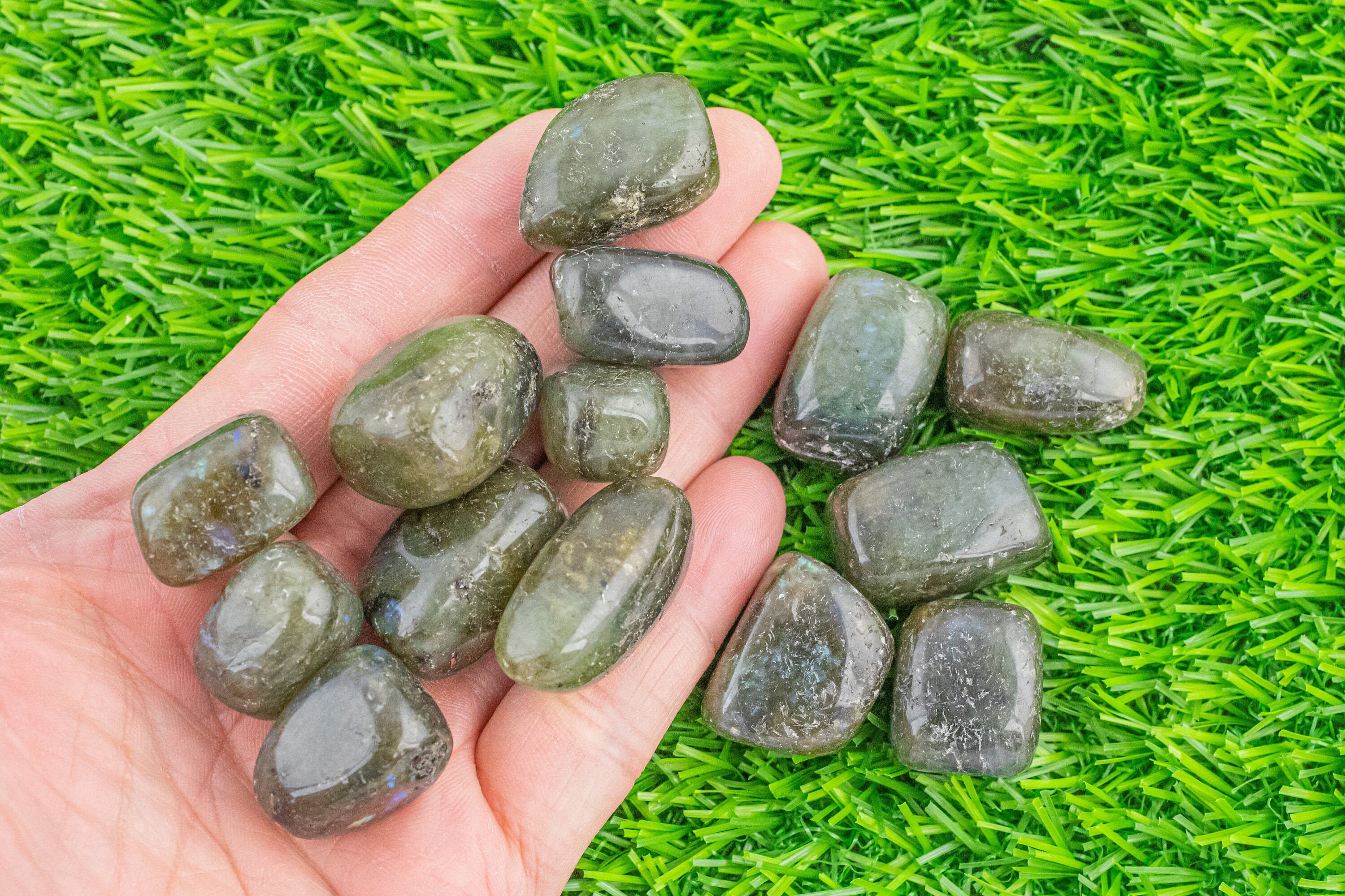 1 Pc Natural Labradorite Medium Large Tumbled Stone- 0.8-1.5 Inch 1 Pc Natural Labradorite Medium Large Tumbled Stone- 0.8-1.5 Inch