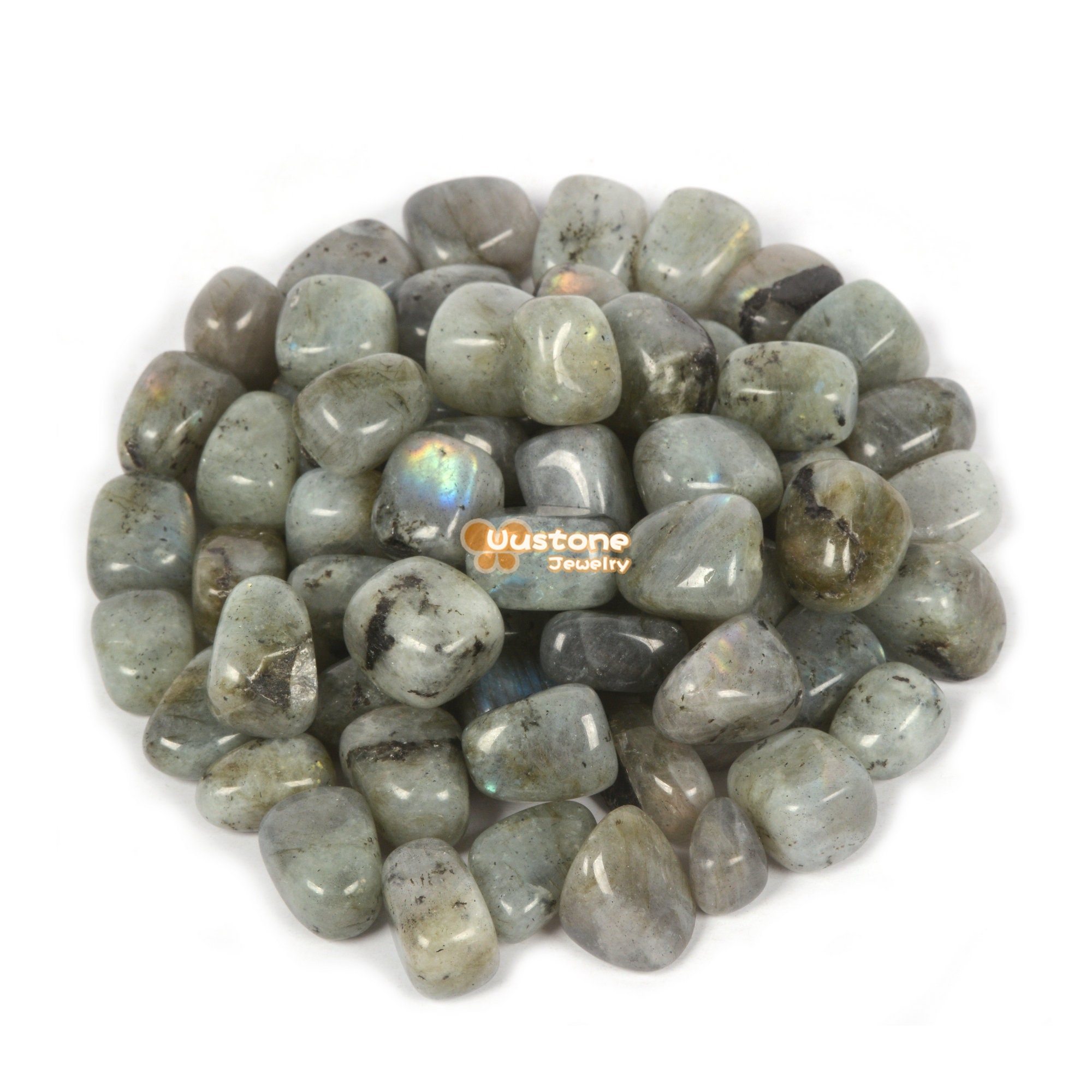 100 Grams Labradorite Tumbled Polished Natural Crystal Healing Pocket Stones Rock Collection