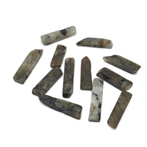 Labradorite Drilled Tumbled Stones - Rectangle Hole Tumbled Stone - Making Jewelry Cytsals - Bulk Stones - Nc1676 Labradorite Drilled Tumbled Stones - Rectangle Hole Tumbled Stone - Making Jewelry Cytsals - Bulk Stones - Nc1676