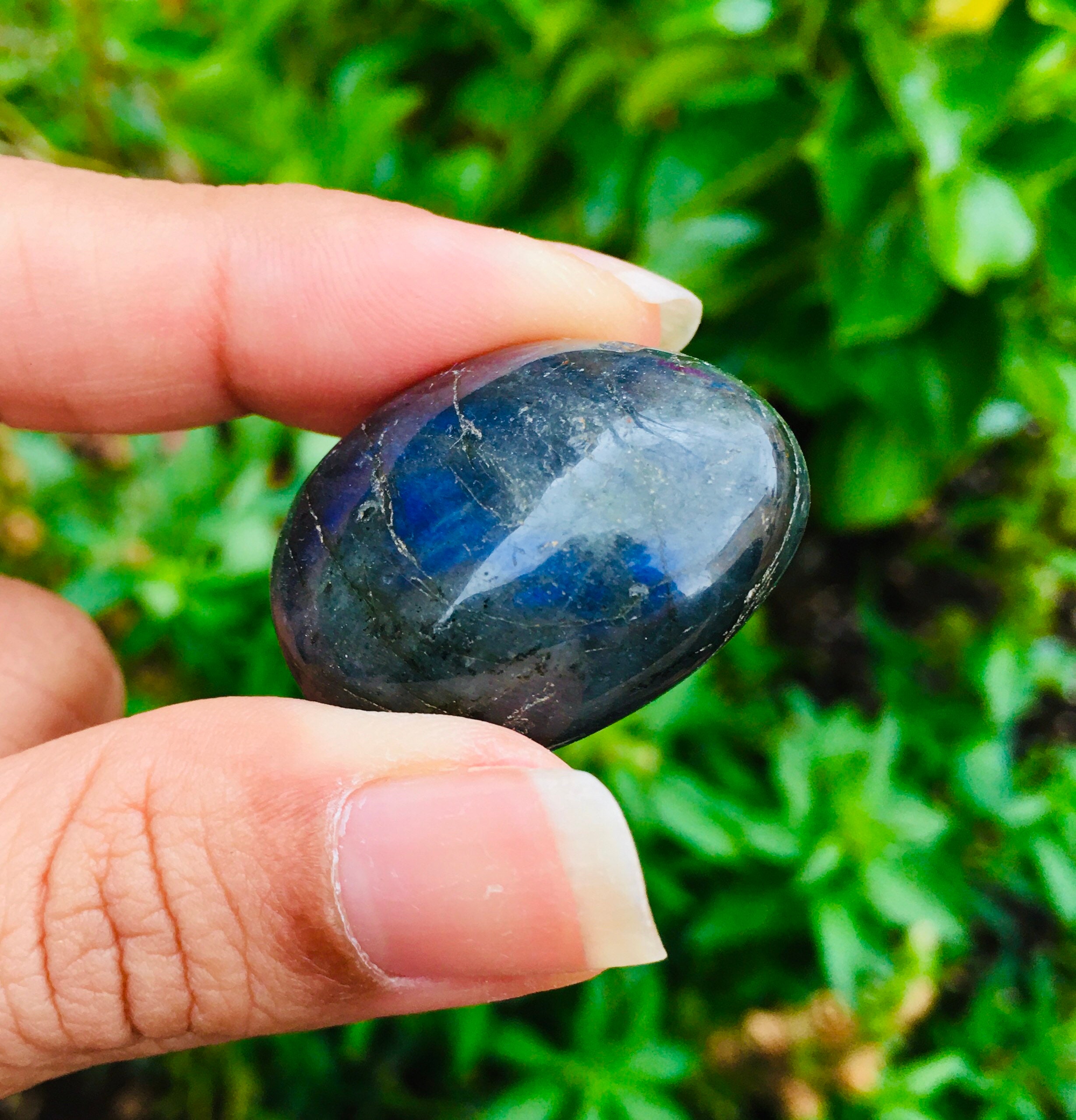 Labradorite Tumbled Stone (1) One Small Rounded Labradorite With Asterism Flash Labradorite Tumbled Stone (1) One Small Rounded Labradorite With Asterism Flash