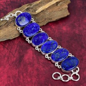 Lapis Lazuli Bracelet, 925 Sterling Silver Bracelet, Adjustable Chain Bracelet, Gemstone Bracelet, Handmade Jewelry, Anniversary Gift.