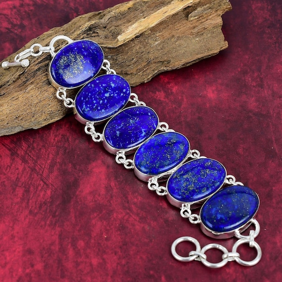 Lapis Lazuli Bracelet, 925 Sterling Silver Bracelet, Adjustable Chain Bracelet, Gemstone Bracelet, Handmade Jewelry, Anniversary Gift. Lapis Lazuli Bracelet, 925 Sterling Silver Bracelet, Adjustable Chain Bracelet, Gemstone Bracelet, Handmade Jewelry, Anniversary Gift.