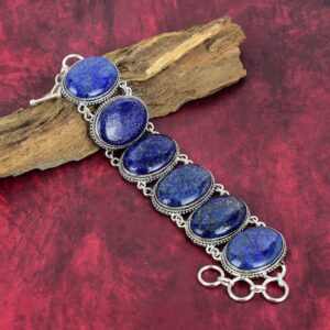 Amazing Lapis Lazuli Bracelet, 925 Sterling Silver Bracelet, Adjustable Chain Bracelet, Gemstone Bracelet, Handmade Jewelry,Gift For Her