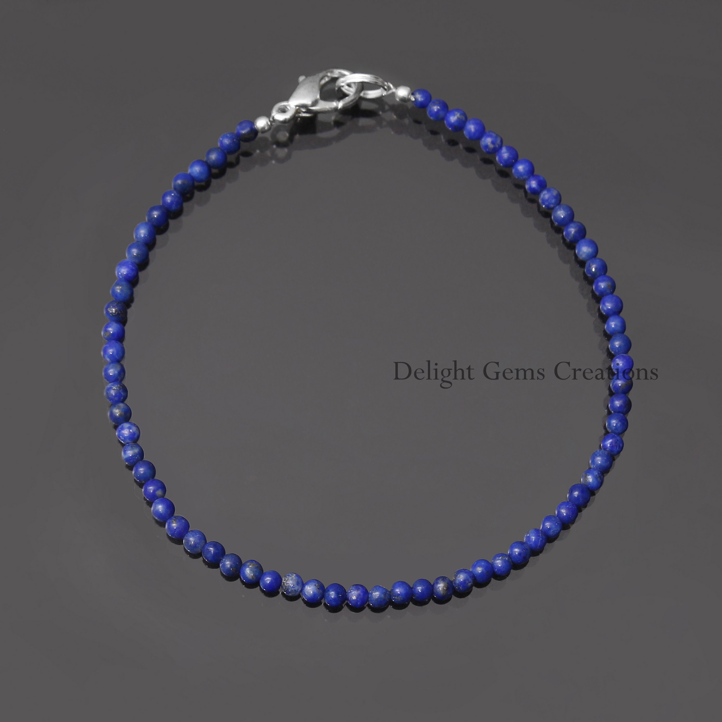 Lapis Lazuli Beaded Bracelet, 3mm Blue Lapis Lazuli Round Bead Bracelet, Semi Precious Blue Tiny Beads Bracelet, Christmas Gift Lapis Lazuli Beaded Bracelet, 3mm Blue Lapis Lazuli Round Bead Bracelet, Semi Precious Blue Tiny Beads Bracelet, Christmas Gift