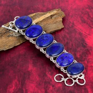 Beautiful Lapis Lazuli Bracelet, 925 Sterling Silver Bracelet, Adjustable Chain Bracelet, Gemstone Bracelet, Handmade Jewelry, Easter Gift