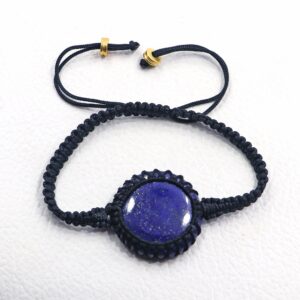 Lapis Lazuli Macrame Bracelet: Handmade Birthstone Jewelry