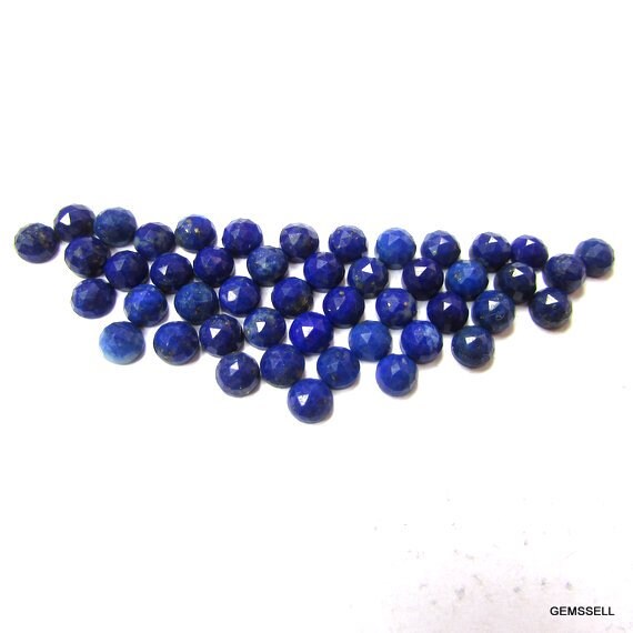 10 Aaa Lapis Lazuli Gemstones: 3mm Round Rose Cut Cabochons