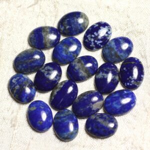 1pc - Cabochon Pierre - Lapis Lazuli Ovale 18x13mm Bleu Nuit Doré - 7427039734684