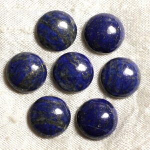 2pc - Cabochons Pierre Lapis Lazuli Ronds 6mm Bleu Roi Nuit Doré - 7427039732901