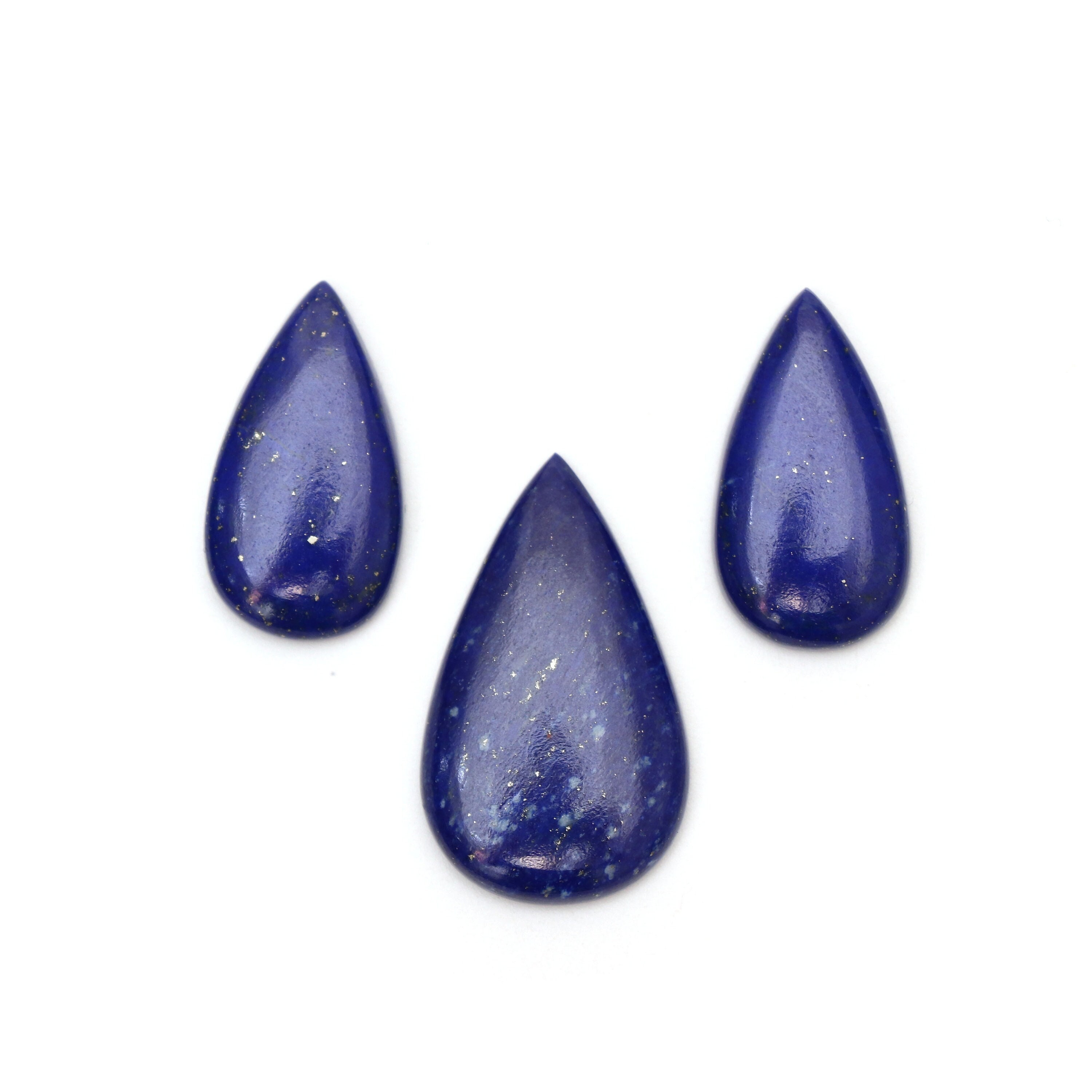 Aaa Quality Natural Lapis Smooth Pear Cabochon Gemstone | 14x25 Mm To 18x31 Mm | Gemstone Cabochon | Set Of 3 Pieces