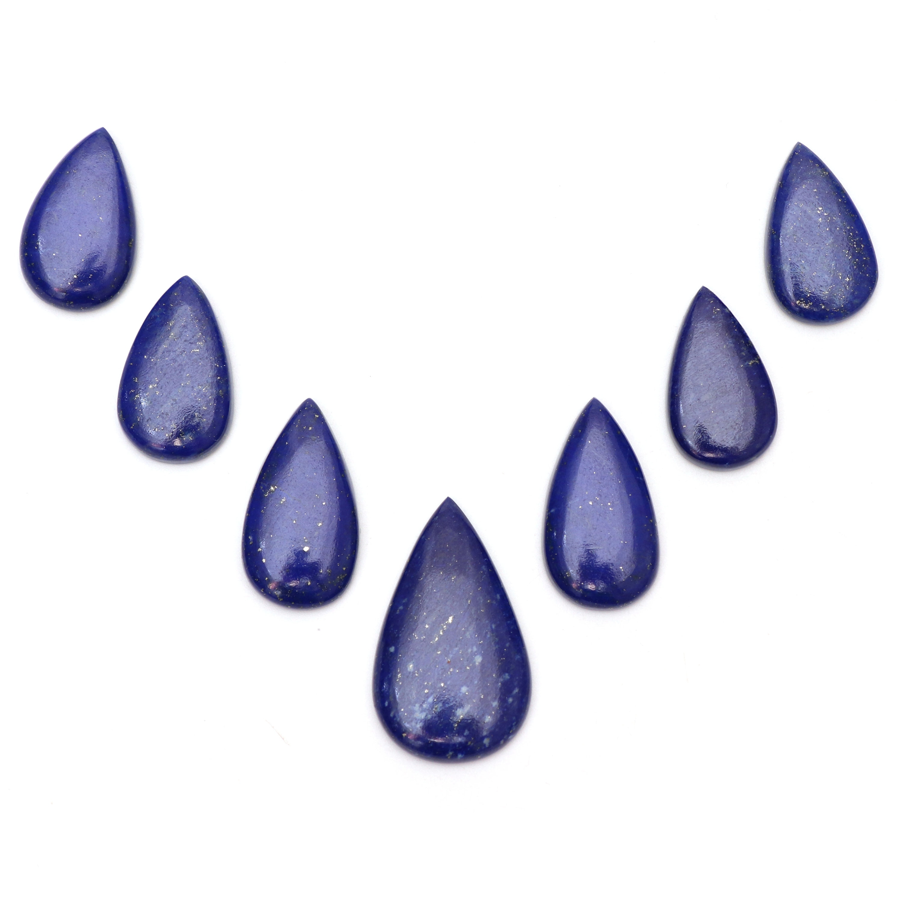 Aaa Quality Natural Lapis Smooth Pear Cabochon Gemstone | 13x22 Mm To 18x31 Mm | Gemstone Cabochon | Set Of 7 Pieces