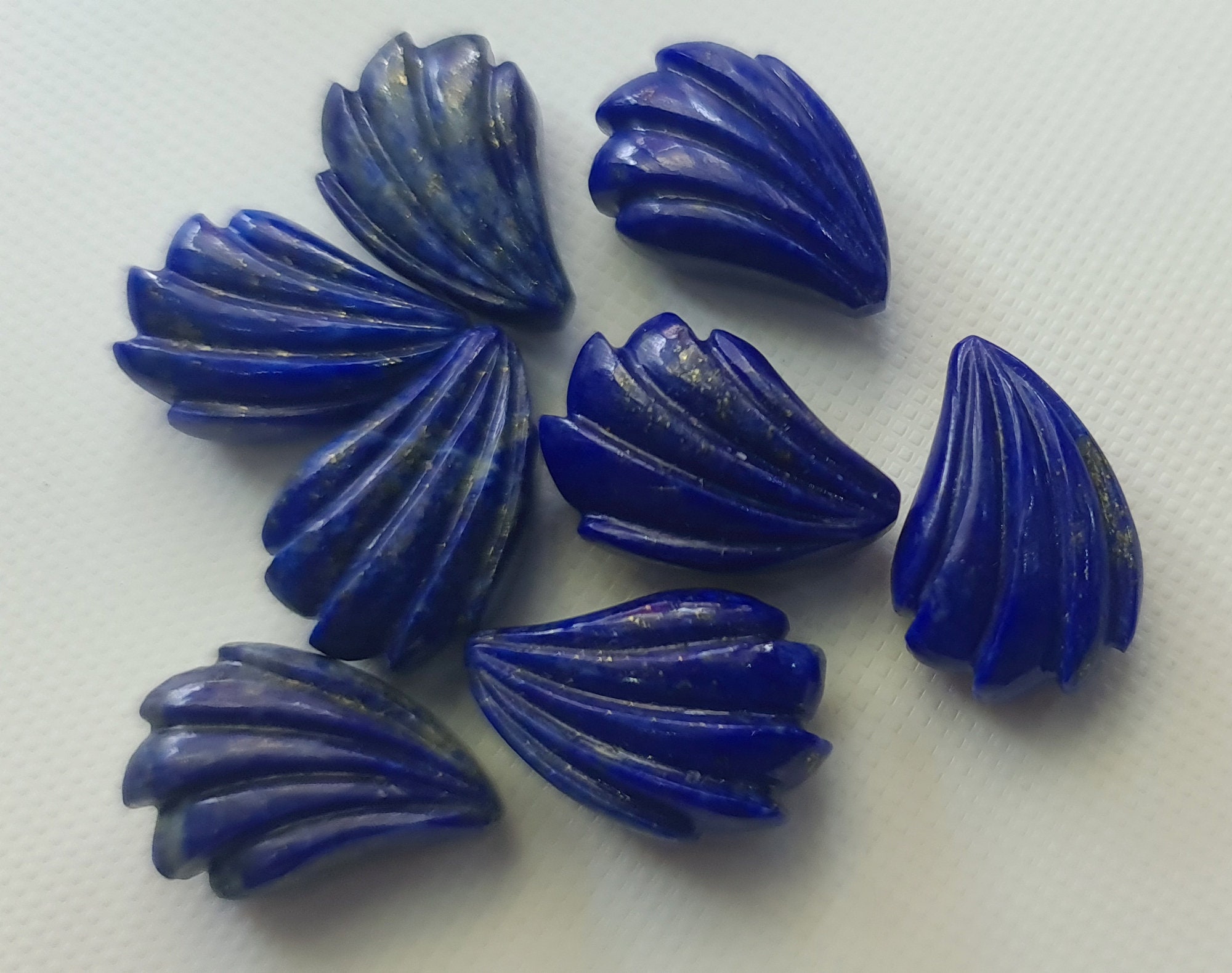 Lapis Lazuli Hand Carved Cabochons 18mm Rare Natural Blue Lapis Gemstone Carving Loose Carving For Jewelry (2pcs To 4 Pcs) - Adg517