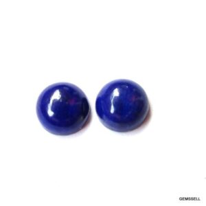 Lapis Lazuli Cabochon Pair: 8mm Round Loose Gemstones