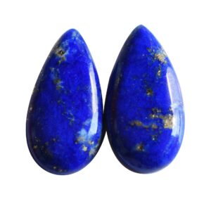 Lapis Lazuli Cabochon Pair, Pear Shape, Polished Gemstone (7x14 Mm To 12x36 Mm)