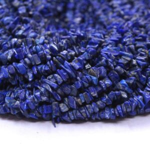 16" Lapis Lazuli Chip Beads: 6-8mm Polished Gemstone Jewelry Making