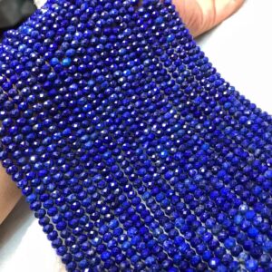 4x6mm Natural Lapis Lazuli Faceted Rondelle Beads,faceted Rondelle Lapis Lazuli Gemstone Nugget Beads,one Strand 15"