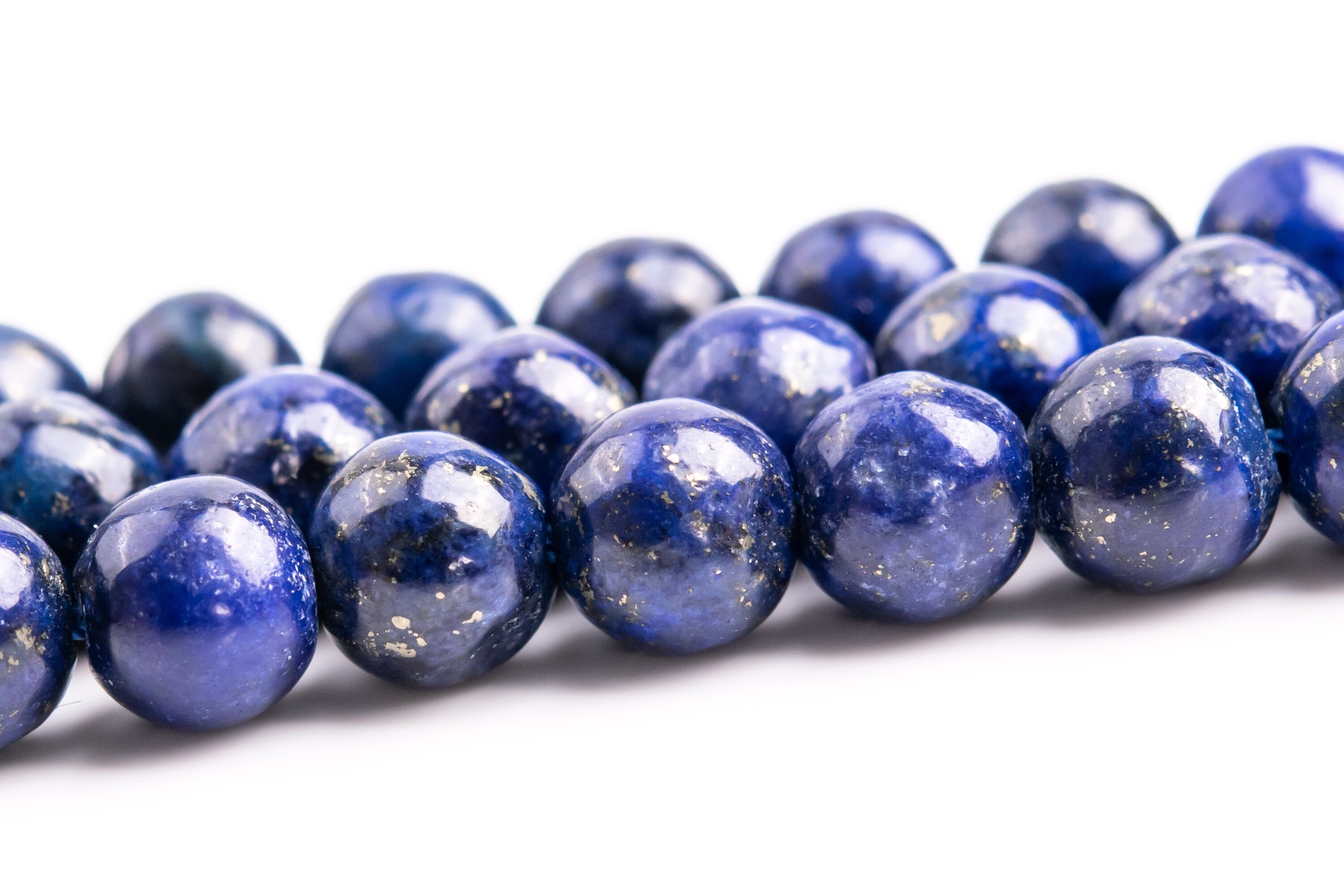 5-6mm Deep Blue Lapis Lazuli Beads Grade A+ Gemstone Nugget Round Loose Beads 15" / 7.5" Bulk Lot Options (118609)