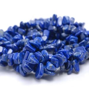5-6mm Genuine Lapis Lazuli Gemstone Pebble Nugget Chip Loose Beads 34 Inch (80001793-a17)