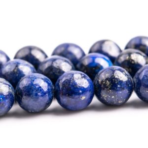 6-7mm Deep Blue Lapis Lazuli Beads Grade A+ Gemstone Nugget Round Loose Beads 15.5" / 7.5" Bulk Lot Options (118616)